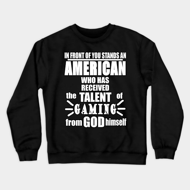 America Gaming Gaming E-Sports Video Games Crewneck Sweatshirt by FindYourFavouriteDesign